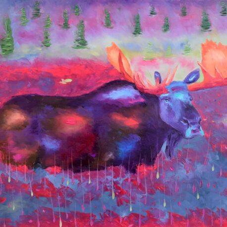 Moose of Love. Oil. 24"X30". Available.