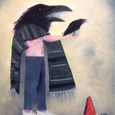 Pájaros Negros. 24"X30." Oil on canvas
