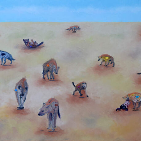 Party at the Savanna. Oil. 24"X48" Available